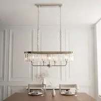 Bastrop Faceted Glass Pendant Ceiling Light - Bright Nickel