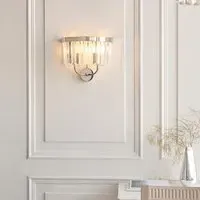 Bastrop Faceted Glass Wall Light - Bright Nickel