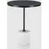 Bastrop Round Side Table with Marble Base - Black