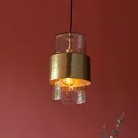 Batavia Glass Pendant Ceiling Light - Brass