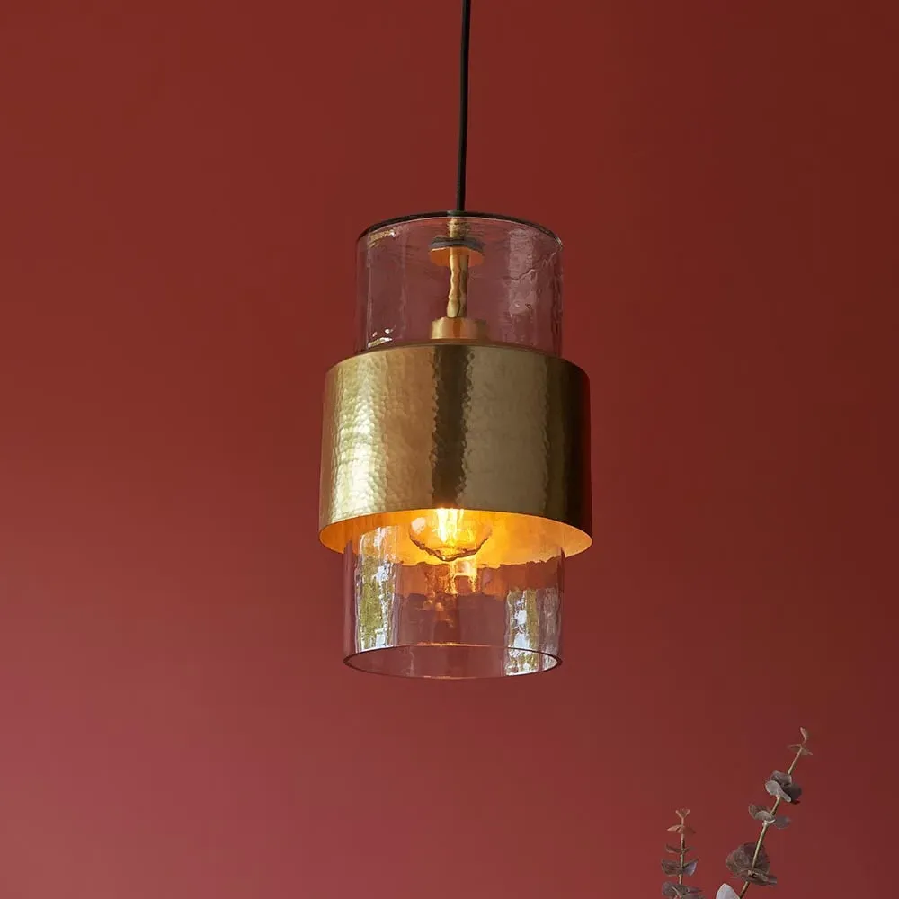 Batavia Glass Pendant Ceiling Light - Brass image