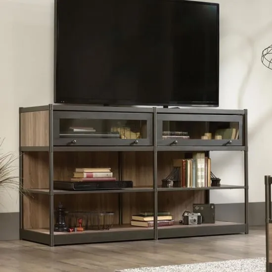 Batesville TV Stand with 4 Shelves - Salt Oak