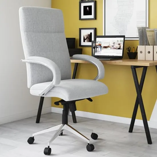 Bathurst Office Chair with Armrests - Grey, Fabric image