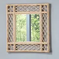 Batna Rectangular Wall Mirror - Natural, Rattan