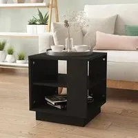 Batul Coffee Table with Undershelf - Black, Engineered Wood