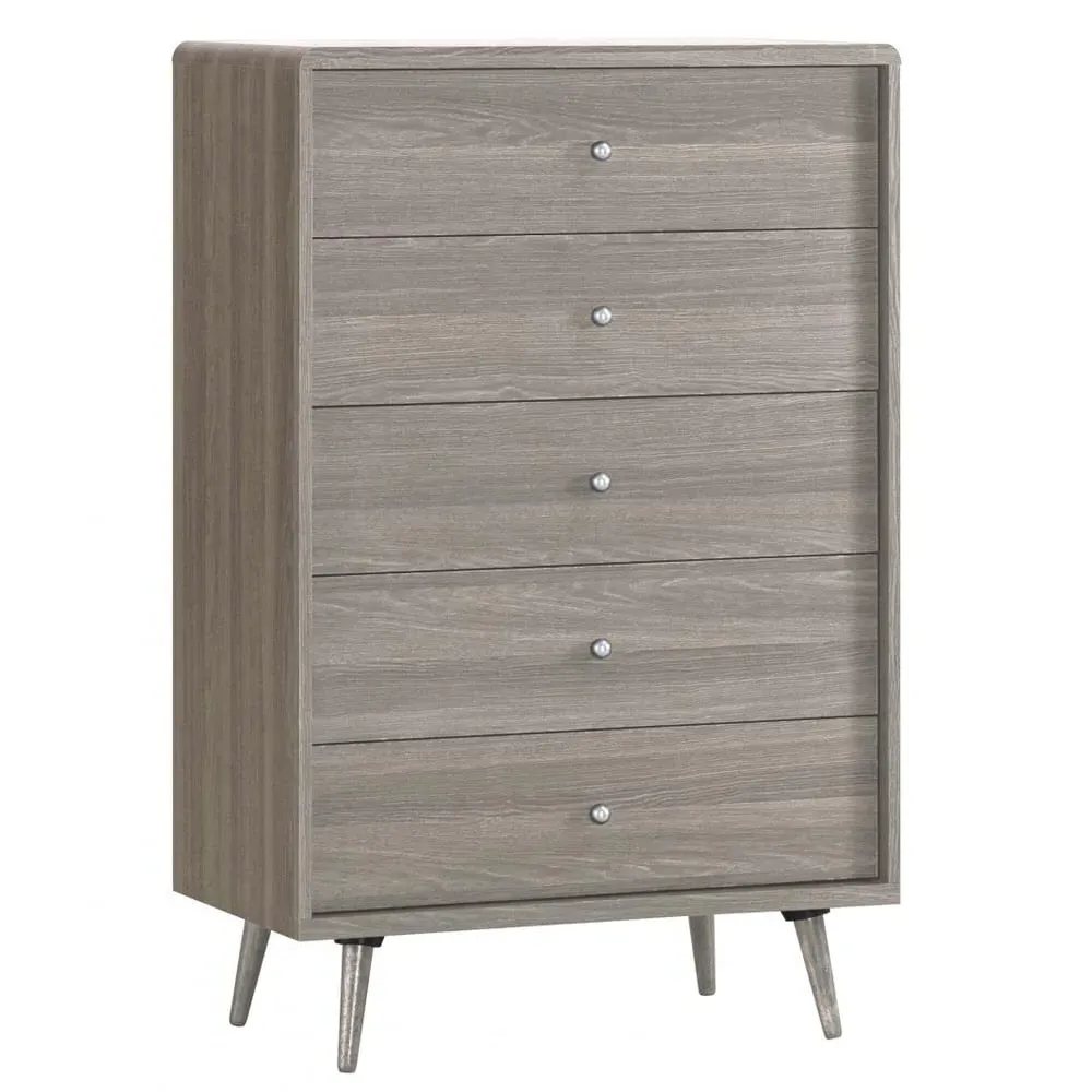 Batya Chest of 5 Drawers - Grey, Oak