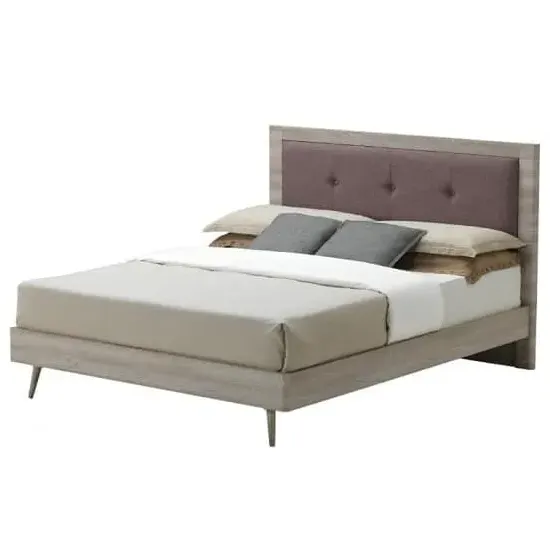 Batya King Size Bed Frame - Grey, Oak