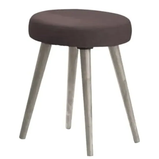 Batya Round Dressing Table Stool - Grey, Oak Effect image