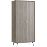 Batya Wardrobe with 2 Doors - Grey, Oak