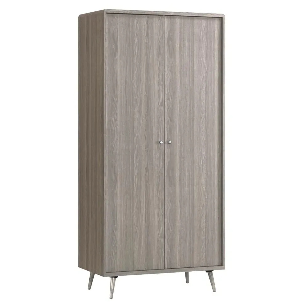 Batya Wardrobe with 2 Doors - Grey, Oak