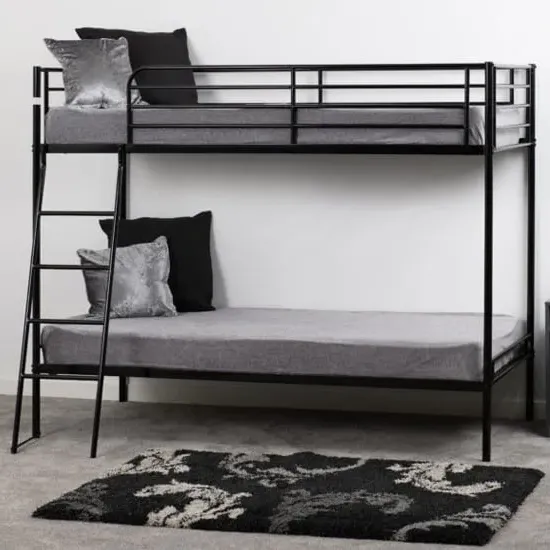 Baumer Single Bunk Bed - Black, Metal image