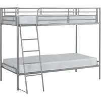 Baumer Single Bunk Bed - Silver, Metal