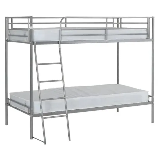 Baumer Single Bunk Bed - Silver, Metal