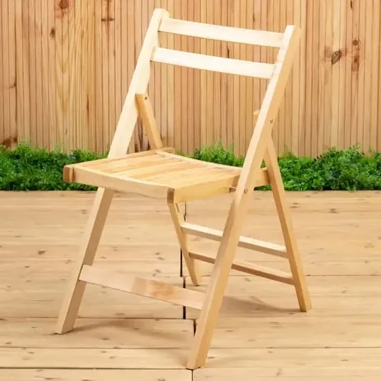 Baxter Folding Chair - Natural, Solid Wood