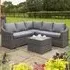 Baxton Corner Garden Lounge Set with Coffee Table - Grey, Rattan