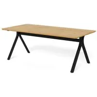 Bayamon Round Dining Table with Black Steel Legs - Matt Oak alternate view