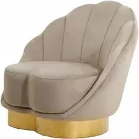 Bayfield Accent Chair with Gold Base - Mink, Velvet