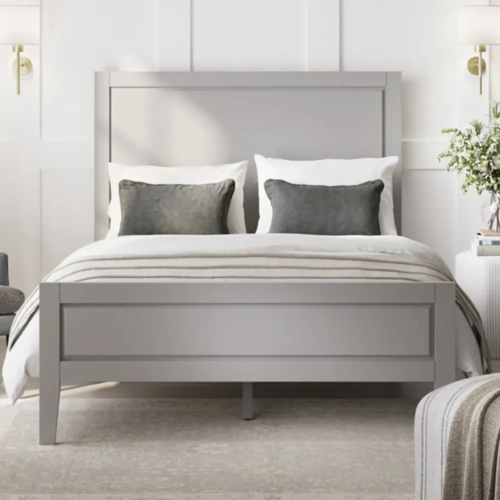Bayfield King Size Bed Frame - Cement Grey, MDF image