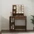 Baylah Dressing Table with LED Lights - Brown Oak, Engineered Wood