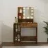 Baylah Dressing Table with LED Lights - Smoked Oak