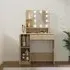 Baylah Dressing Table with LED Lights - Sonoma Oak