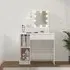 Baylah Dressing Table with LED Lights - White, Engineered Wood