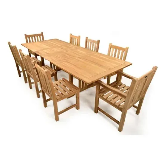 Bayle Extendable Dining Table with 8 Chairs - Natural, Teak product