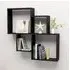 Bazyli Cube Wall Shelf - Black, Engineered Wood