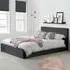 Beano Double Ottoman Bed with Storage - Black, Velvet