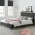Beano King Size Bed Frame - Black, Crushed Velvet