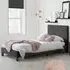 Beano Single Bed Frame with Padded Headboard - Black, Velvet