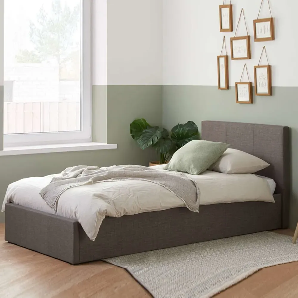 Beano Single Ottoman Bed with Storage - Grey, Fabric