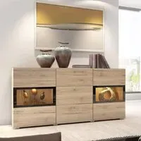 Beatrice Sideboard with 2 Doors 3 Drawers - Oak San Remo