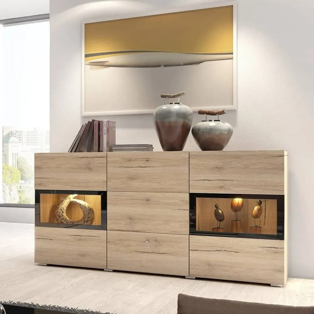 Beatrice Sideboard with 2 Doors 3 Drawers - Oak San Remo image