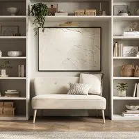 Beau 2-Seater Sofa with Wooden Legs - Sand, Fabric