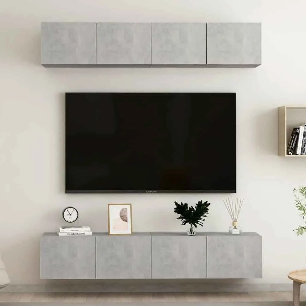 Beaufort 80cm Entertainment Unit with Storage - Concrete Grey