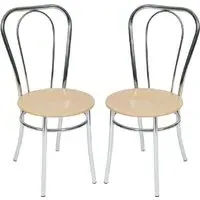 Beaufort Bistro Chair with Chrome Frame - Oak