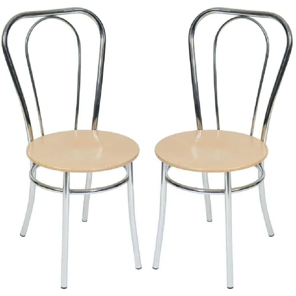 Beaufort Bistro Chair with Chrome Frame - Oak image