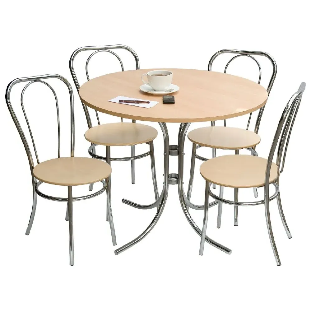 Beaufort Bistro Set with 4 Chairs - Oak