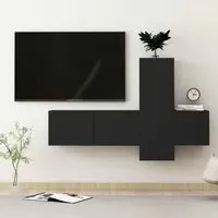 Beaumont 3 Piece Entertainment Unit - Black, Engineered Wood