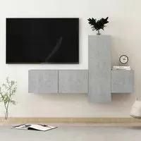 Beaumont 3 Piece Entertainment Unit - Grey, Engineered Wood