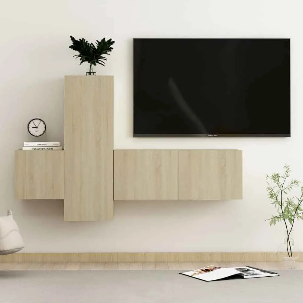 Beaumont 3 Piece Entertainment Unit - Sonoma Oak, Engineered Wood