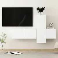 Beaumont 3 Piece Entertainment Unit - White, Engineered Wood