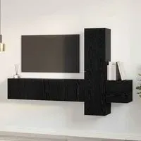 Beaumont 5 Piece Entertainment Unit - Black Oak, Engineered Wood