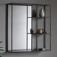 Beaumont Wall Mirror with Shelf - Black alternate view