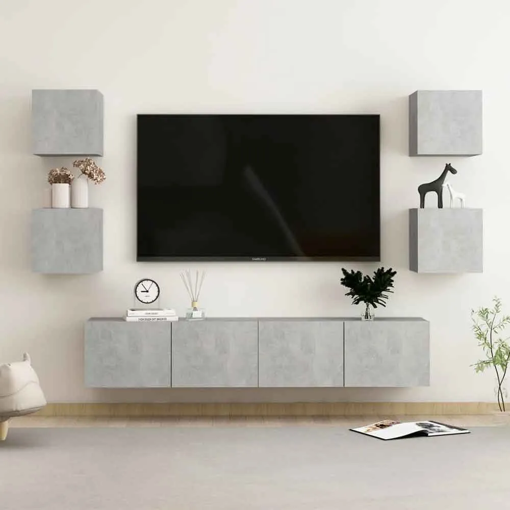 Beaverton 160cm 6 Piece Entertainment Unit - Grey