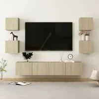 Beaverton 160cm 6 Piece Entertainment Unit - Sonoma Oak