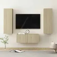 Beaverton 80cm 3 Piece Entertainment Unit - Sonoma Oak