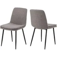 Becka Fabric Dining Chairs with Black Legs - Grey Brown