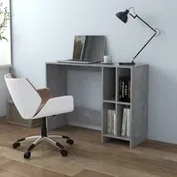 Becker Laptop Desk with 4 Shelves - Concrete Effect